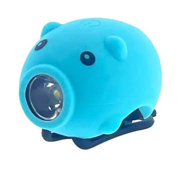 PEXKIDS LED-lamp varken met toeter USB-oplaadbaar - blauw, Fietsen en Brommers, Fietsaccessoires | Overige Fietsaccessoires, Ophalen of Verzenden