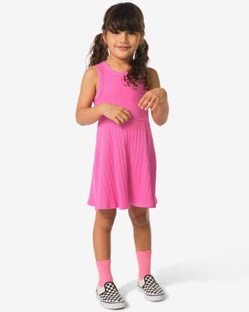 HEMA Kinderjurk A-lijn rib donkerroze, Verzenden, Nieuw