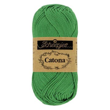 Scheepjes Catona - 10g - 515 Emerald - Haakgaren / Breigaren, Ophalen of Verzenden, Nieuw, Breien of Haken, Wol of Garen