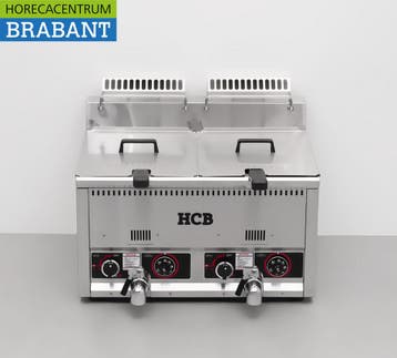 HCB RVS Dubbele Friteuse Frituur 2 x 21 liter Gas Horeca, Ophalen of Verzenden, Nieuw in verpakking