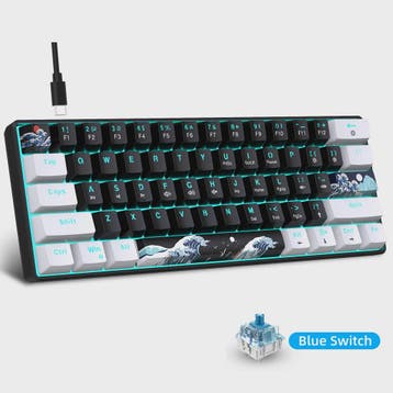 Compact 60% Mechanisch Gaming Toetsenbord met Blauwe Switche, Verzenden, Nieuw