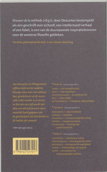 Boom klassiek Over de methode / Boom klassiek 9789053527917, Boeken, Filosofie, Verzenden, Gelezen, R. Descartes