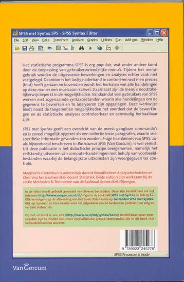 SPSS met Syntax 9789023245278 C. Visscher, Verzenden, Gelezen, C. Visscher