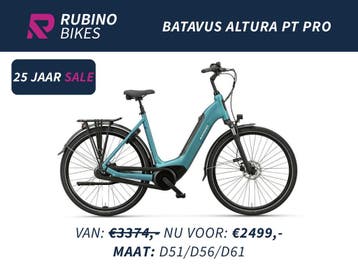 BATAVUS ALTURA PT PRO 500WH - €875 KORTING - BOSCH E-BIKE, Ophalen, Nieuw, 50 km per accu of meer, Batavus