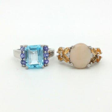 Zonder minimumprijs - 2-delige sieradenset Zilver - 8.07ct.
