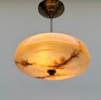 Plafondlamp - Messing, Glas - Plafondlamp van messing met, Antiek en Kunst