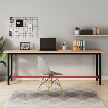 vidaXL Werkbank 220x55x81,5 cm massief beukenhout en metaal, Verzenden, Nieuw