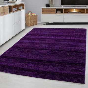 Laagpolig Vloerkleed | Plus | Strepen | Paars | 80x300 cm, Verzenden, Nieuw