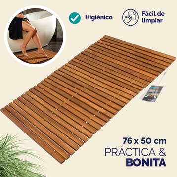 Badmat 76x50cm Acacia FSC®-gecertificeerd , Set van 2, Huis en Inrichting, Verzenden, Nieuw