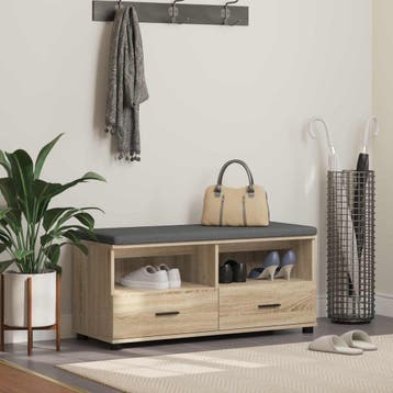 vidaXL Halbank Sonoma Eiken 100 x 38 x 46 cm, Verzenden, Nieuw
