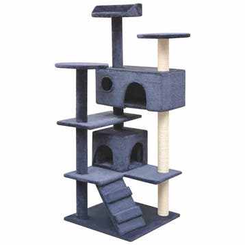 vidaXL Kattenkrabpaal met sisal krabpalen 125 cm donkerblauw, Verzenden, Nieuw