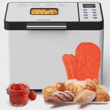 Karinear Broodbakmachine: 20 Programma's, 3 Maten, 15-Uurs T, Verzenden, Nieuw