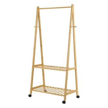 [en.casa] Bamboe kledingrek Öckerö op wielen 69,5x43x152 cm, Verzenden, Nieuw