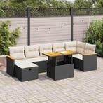 vidaXL 5-delige Loungeset met kussens poly rattan zwart, Verzenden, Nieuw, Rotan, Loungeset