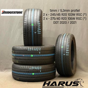 245/45/20 275/40/20 Bridgestone zomerbanden 5/5,3mm profiel, Auto-onderdelen, Gebruikt, 275 mm, Ophalen of Verzenden, Band(en)