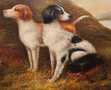 English School (20th Century) - Hunting dogs - NO RESERVE