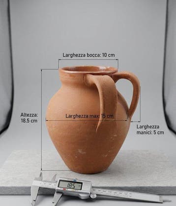Antica brocca a due manici in terracotta – Italia, fine 800, Antiek en Kunst