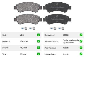Remblokken Vooras Peugeot 1007 1.4 - ABS 37272, Verzenden, Nieuw, Peugeot