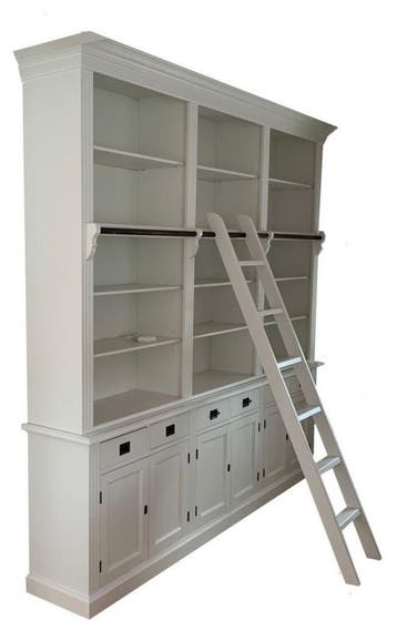 Boekenkast wit met trap Kesteren 260 x240cm, Huis en Inrichting, Kasten | Boekenkasten, Ophalen of Verzenden, Nieuw