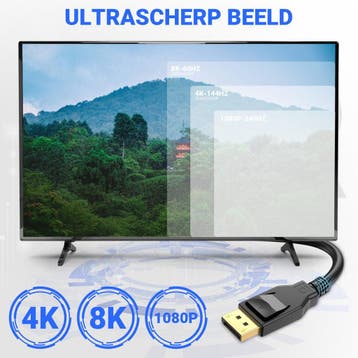 DisplayPort Kabel 1.4 - male to male - 8K 60Hz - 4K 144Hz -, Ophalen of Verzenden, Zo goed als nieuw