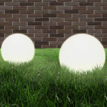 vidaXL LED-bollampen 2 st rond 40 cm PMMA, Tuin en Terras, Verzenden, Nieuw, Kunststof