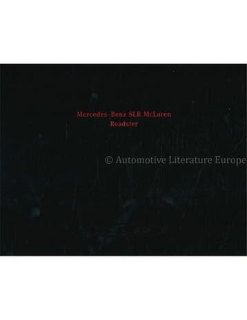 2007 MERCEDES BENZ SLR MCLAREN ROADSTER BROCHURE DUITS, Boeken, Nieuw, Author