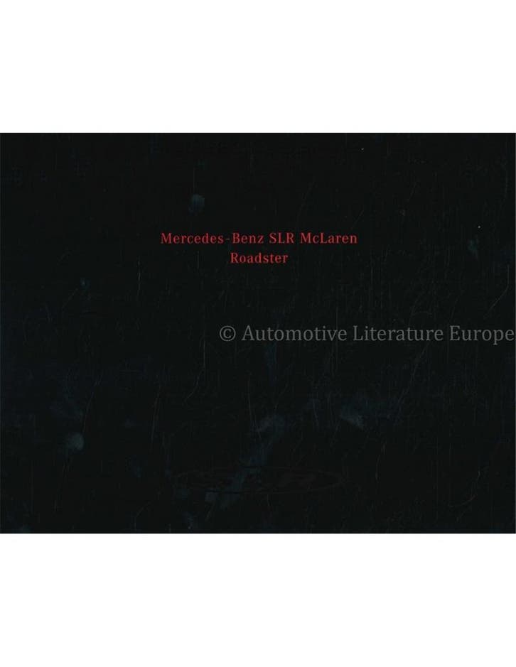 2007 MERCEDES BENZ SLR MCLAREN ROADSTER BROCHURE DUITS, Boeken, Auto's | Folders en Tijdschriften
