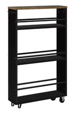 Keukentrolley 3 Planken met Wielen – Vintage Bruin/Zwart, Verzenden, Nieuw