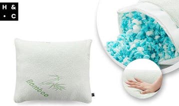 2dekans | H&C Bamboo Memory Foam Hoofdkussen -, Ophalen of Verzenden, Zo goed als nieuw, Wit