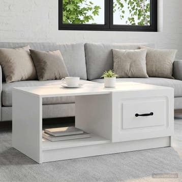 vidaXL Salontafel Wit 90 x 50 x 37 cm Bewerkt hout, Huis en Inrichting, Tafels | Salontafels, Verzenden, Nieuw, Overige houtsoorten