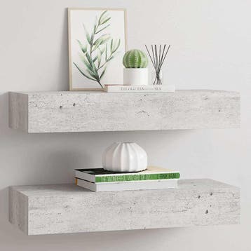 vidaXL Wandschappen 2 st met lade 60x23,5x10 cm MDF, Verzenden, Nieuw