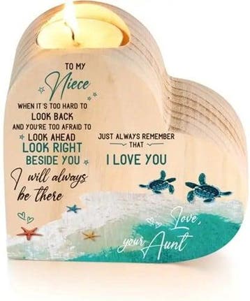 Houten hart voor waxine of kleine ledkaarsen Memoriam nicht, Hobby en Vrije tijd, Knutselen, Ophalen of Verzenden, Nieuw