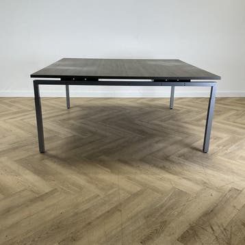 verstelbare vergadertafel 160x160 cm,  bruin - grijs, Ophalen of Verzenden, Gebruikt, Bureau