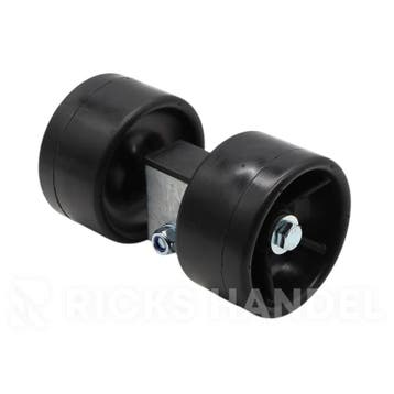 Rollenset 2 rubberen rollen op kantelblokje 40 mm, Ophalen of Verzenden, Nieuw