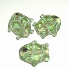 10 x Glaskraal vis 18x17 mm groen (Groene glaskralen), Ophalen of Verzenden, Nieuw, Kraal