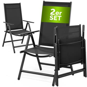 Tuinstoel Bern Set van 2 Antraciet Aluminium (Stoelen), Verzenden, Nieuw