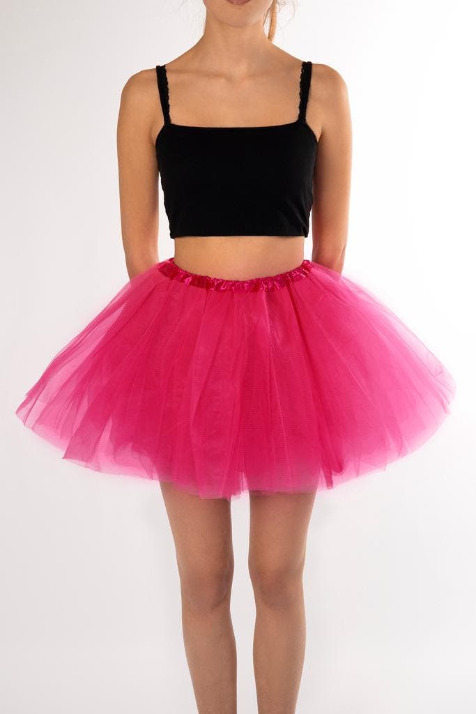 KIMU® Tutu Donkerroze Tule Rokje M L 164 170 176 Roze Pettic, Kleding | Dames, Carnavalskleding en Feestkleding, Nieuw, Maat 38/40 (M)