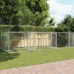 vidaXL Hondenhok met deuren 6x2x1,5 m gegalvaniseerd staal, Verzenden, Nieuw
