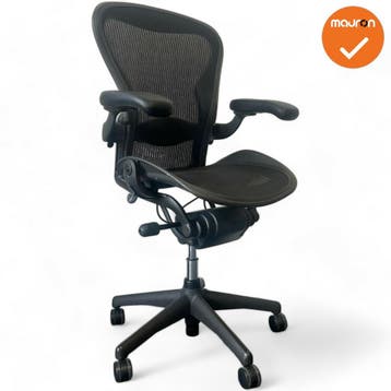 Herman Miller - Aeron - B - zwart voetkruis - Inclusief L..., Werkplek, Ophalen of Verzenden, Gebruikt, Stoel