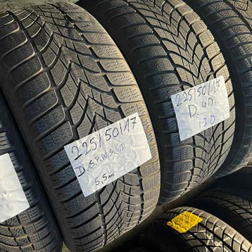 2 x Dunlop SP Winter Sport 4D 225-50-17 Winterbanden 5,5mm, Gebruikt, 17 inch, Band(en), Personenwagen