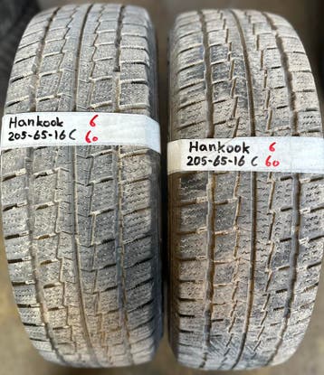 2x205-65-16C hankook winter 6mm €60 per band 205 65 16C, Ophalen, 16 inch, Band(en), Bestelwagen