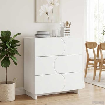 vidaXL Dressoir Wit 70 x 38 x 75 cm Bewerkt hout, Verzenden, Nieuw, 50 tot 100 cm, 25 tot 50 cm