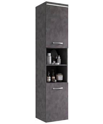 Badkamerkast Paso 35 x 35 x 160 cm – Donker Grijs, Verzenden, Nieuw, (Half)hoge kast