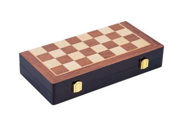 Luxe Schaakspel  hout 38x38 cm met ingelegde velden, Een of twee spelers, Verzenden, Nieuw
