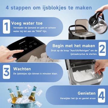 IJsblokjesmachine – 14kg/24 uur – IJsmachine - IJsblokjesmak, Verzenden, Zo goed als nieuw
