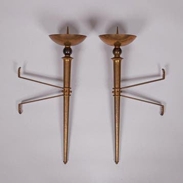 2 wand kerkkandelaren - Messing - 1920-1930