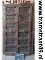 120 jaar oude deur van teakhout met donkergroene verflaag, Ophalen of Verzenden, Nieuw