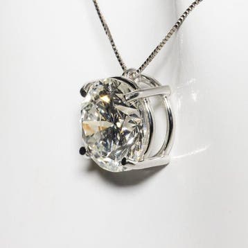 Zonder minimumprijs - Ketting met hanger - 18 karaat Witgoud