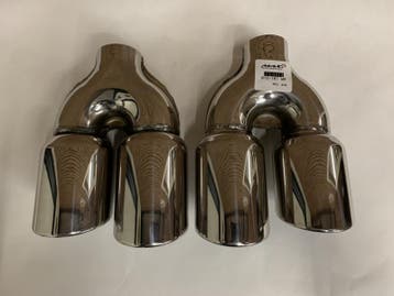rvs dubbel 3,5 inch Uitlaat sierstukken set R + L, Ophalen of Verzenden, Nieuw