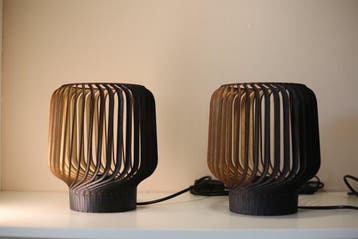 Lamp - rille black - Hout - Lampen nr. 24/100 & 25/100